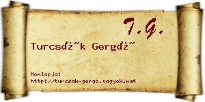 Turcsák Gergő névjegykártya
